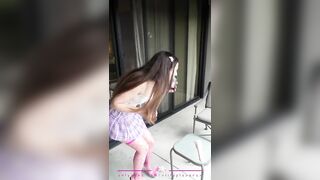 Horny Housesitter POV Dildo Suck and Fuck Roleplay in Pigtails, Fishnets, and Heels!