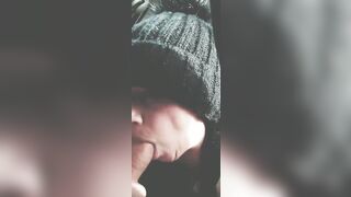 Petite slut gives road head while I drive thru a blizzard.