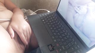 masturbating my pussy watching porn, without dick I don't stay that's why I went to see porn and cum