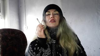 stepsister smokes before sex