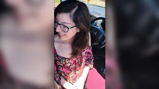 First Time Public BJ Coats Nerdy Girl in Cum