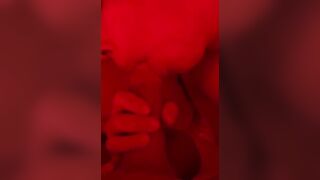 Wife sucks and swallows while using her vibrator