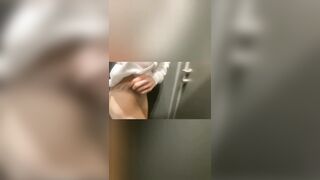 naked masturbate in the toilet of the cinema