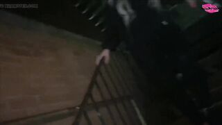 Pissing down the stairs