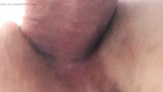 Cum up together. So close you can smell it. Amateur Wife's Hairy Swollen Pussy Fuck. Cuming inside. Dripping Creampie