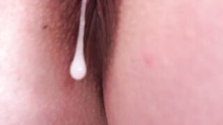 Cum up together. So close you can smell it. Amateur Wife's Hairy Swollen Pussy Fuck. Cuming inside. Dripping Creampie