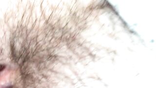 Cum up together. So close you can smell it. Amateur Wife's Hairy Swollen Pussy Fuck. Cuming inside. Dripping Creampie