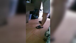 Step mom naked without panties under skirt cleaning floor get fucked by step son