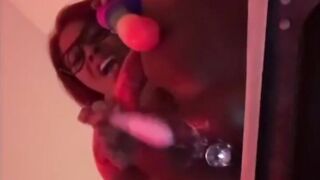 Ebony Creamy Wet Pussy loves doubles penetration