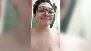 Tired BBW Goes for Morning Pee and Accidentally Pees on Toilet