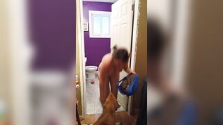 Wife Shows off Pussy and Asshole before & after Shower