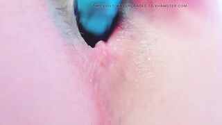 wet hairy asshole fingering show close up