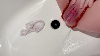 Strand of Jewels Up My Cunt (Piss, Sucking Pissy Panties Dry)