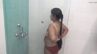 A desi Bhabi bathing nude in Bathroom