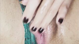 Close up rough fingering after cumming inside