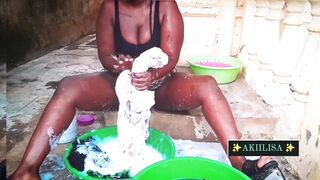 Village girl caught on camera washing clothes legs apart pussy exposed