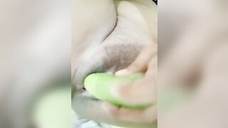 Tamil Hot Bhabhi sex with Green cucumber - huge cum out