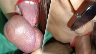 Best Blowjob Ever in the porn industry by indian bhabhi Red lipstic blowjob