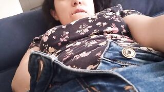 Mexican Nympho Rubs Herself To Orgasm With Her Hand Down Her Jeans