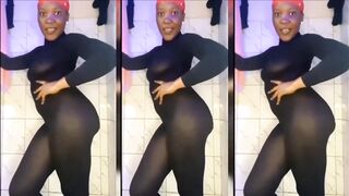 Ebony Catsuit Dripping Orgasm