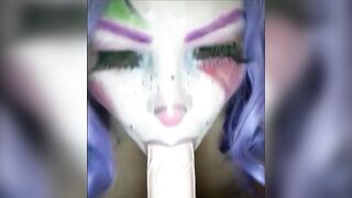 BBW clown girl has fun before the main show