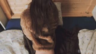 TRAILER | HOT BRUNETTE IN A FUR COAT MASTURBATING AND PENETRATION WITH VIBRATOR IROHA RIN