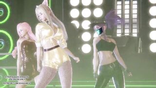 MMD T-ARA - Sugar Free Ahri Seraphine Akali Sexy Hot Kpop Dance League Of Legends 4K Uncensored