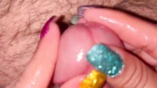 Sparkle nail handjob