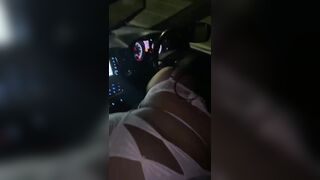 Ebony Sucking dick in traffic