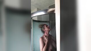 Maggie Moon caught in the shower