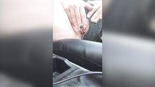 Smoking and rubbing my pussy on the side of the road