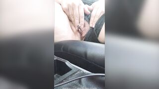 Smoking and rubbing my pussy on the side of the road