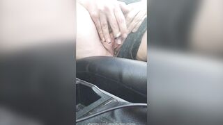 Smoking and rubbing my pussy on the side of the road