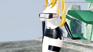 Mirai Akari Sex and Dance Hentai Vtuber Blonde Girl Big Boobs Mmd 3D Orange Boots Color Edit Smixix