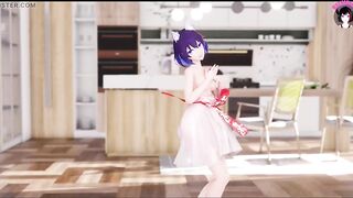 Nozomi - Cute Cat Girl Dancing + Gradual Undressing (3D HENTAI)