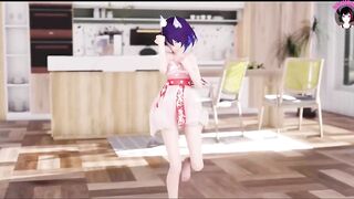 Nozomi - Cute Cat Girl Dancing + Gradual Undressing (3D HENTAI)