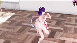 Nozomi - Cute Cat Girl Dancing + Gradual Undressing (3D HENTAI)