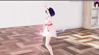 Nozomi - Cute Cat Girl Dancing + Gradual Undressing (3D HENTAI)