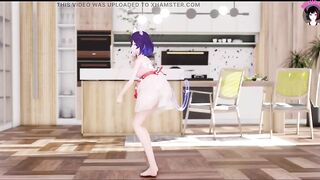 Nozomi - Cute Cat Girl Dancing + Gradual Undressing (3D HENTAI)