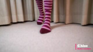 Chloesocks - Student girl in pink socks feet worhsip foot domination