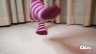 Chloesocks - Student girl in pink socks feet worhsip foot domination