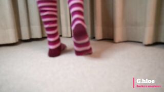 Chloesocks - Student girl in pink socks feet worhsip foot domination