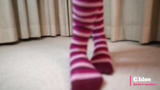 Chloesocks - Student girl in pink socks feet worhsip foot domination