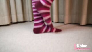 Chloesocks - Student girl in pink socks feet worhsip foot domination