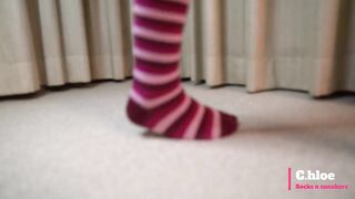 Chloesocks - Student girl in pink socks feet worhsip foot domination