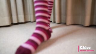 Chloesocks - Student girl in pink socks feet worhsip foot domination