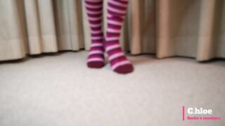 Chloesocks - Student girl in pink socks feet worhsip foot domination