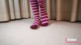 Chloesocks - Student girl in pink socks feet worhsip foot domination