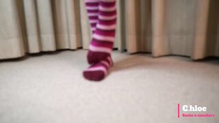 Chloesocks - Student girl in pink socks feet worhsip foot domination