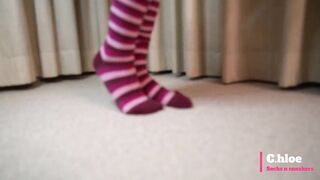 Chloesocks - Student girl in pink socks feet worhsip foot domination